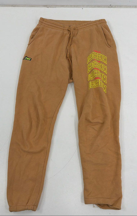 Ice Cream Men's Tan Stacked Logo Graphic Joggers Sweatpants Sz L