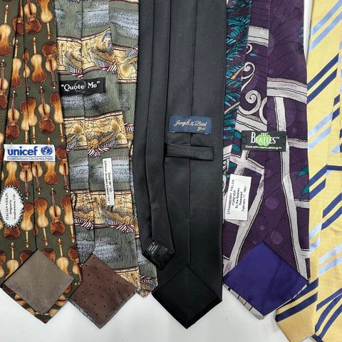 Lot of 10 Men's Neck Ties Mixed Brands The Beatles Arrow Novelty Paisley Silk