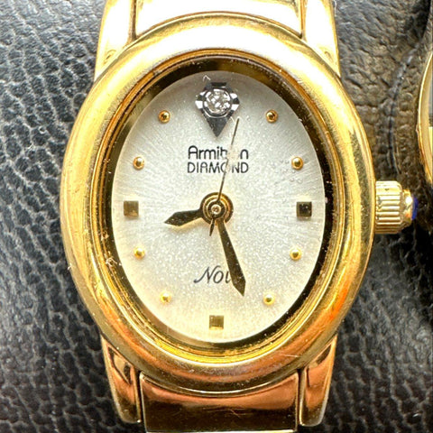 Armitron Women's Watch Lot of 3 Diamond Now & Two-Tone Expander Band Not Tested