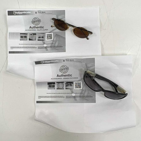 Armani Exchange & Ralph Lauren Y2K Sunglasses Lot Black Brown COA