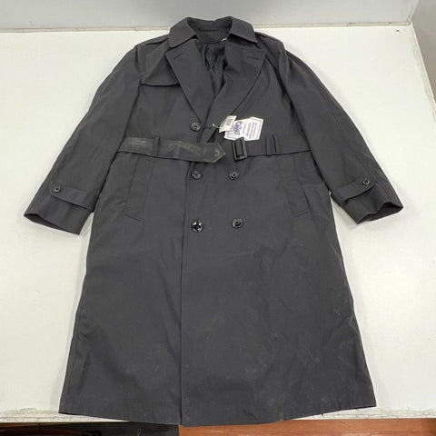 DSCP Garrison Collection Black Military Trench Coat Lined Men's 42L NWT