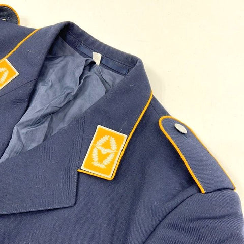 Vintage 1988 West German Luftwaffe Dress Tunic Jacket Yellow Piping Sz 42