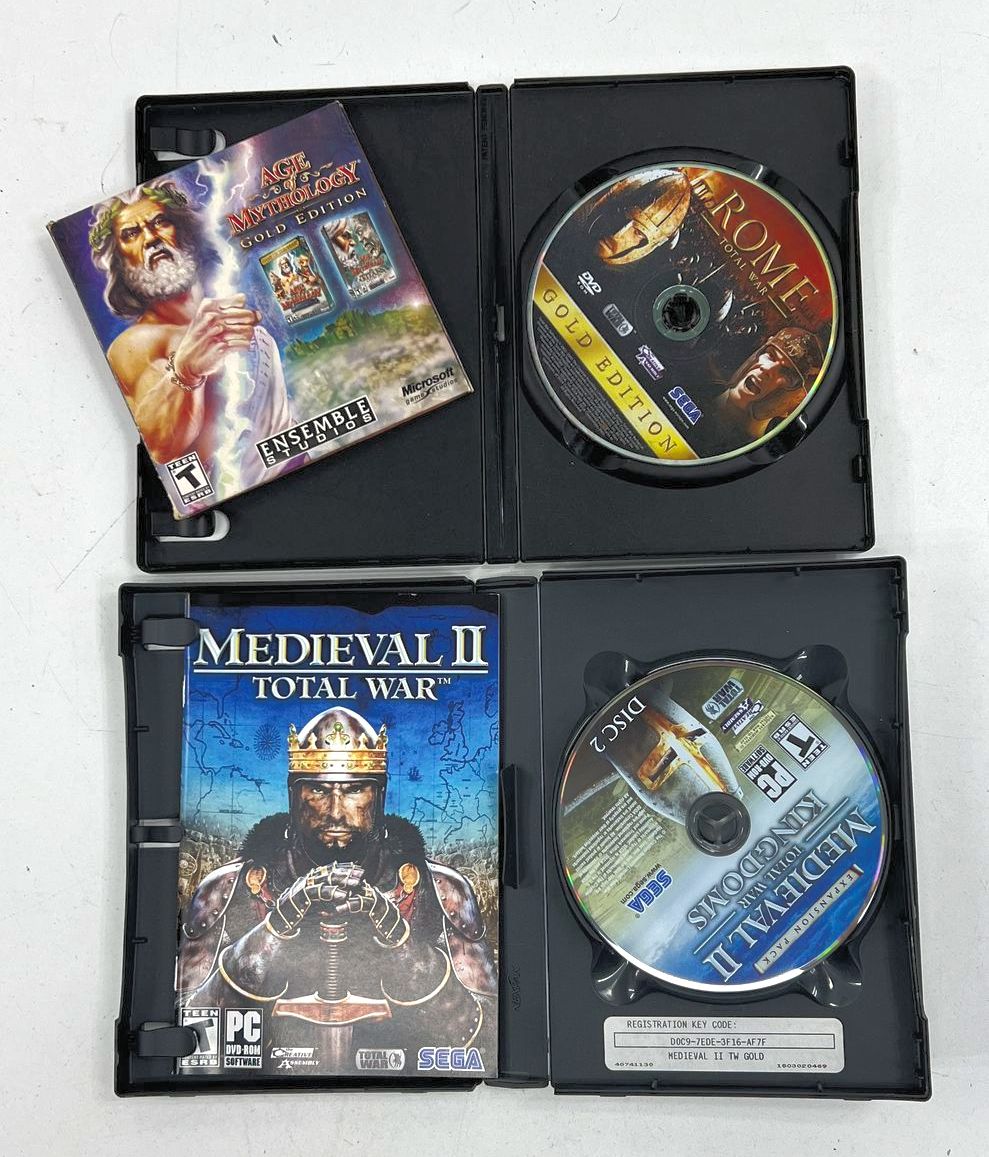 PC DVD ROM Game Lot 3 Total War Rome Medieval II Age of Mythology Strategy