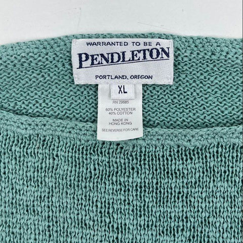 Vintage 90s Pendleton Womens Multicolor Striped Cotton Blend Sweater Size XL