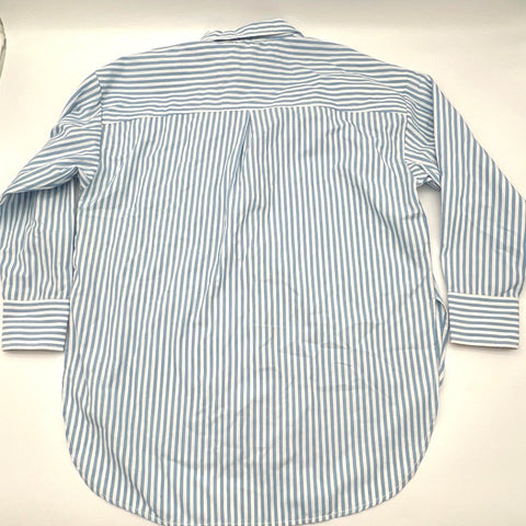 Maeve Women's Blue Striped Long Sleeve Button Down Shirt Sz M NWT