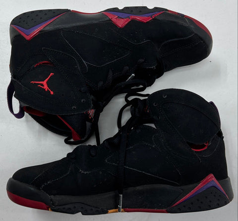 Nike Air Jordan 7 Retro GS Raptors Black True Red Purple Kids Shoes Size 6Y