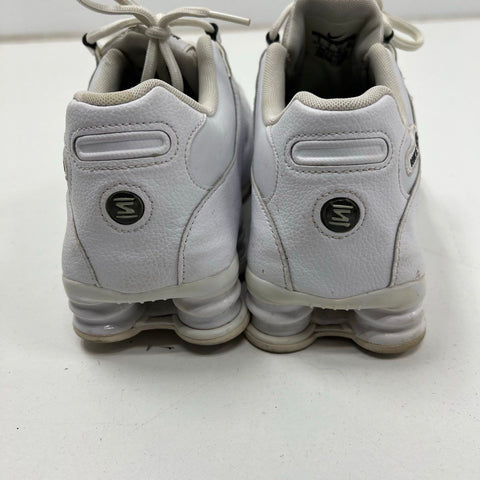 Nike Shox White Leather Running Training Shoes Sneakers Size 8