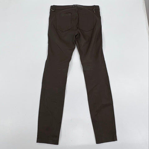 Vince Women's V2900 Skinny Lamb Leather Pants Brown 5-Pocket Size 8