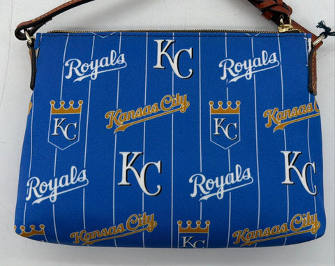 Dooney & Bourke Blue Kansas City Royals Pinstripe Crossbody Pouchette Bag NWT