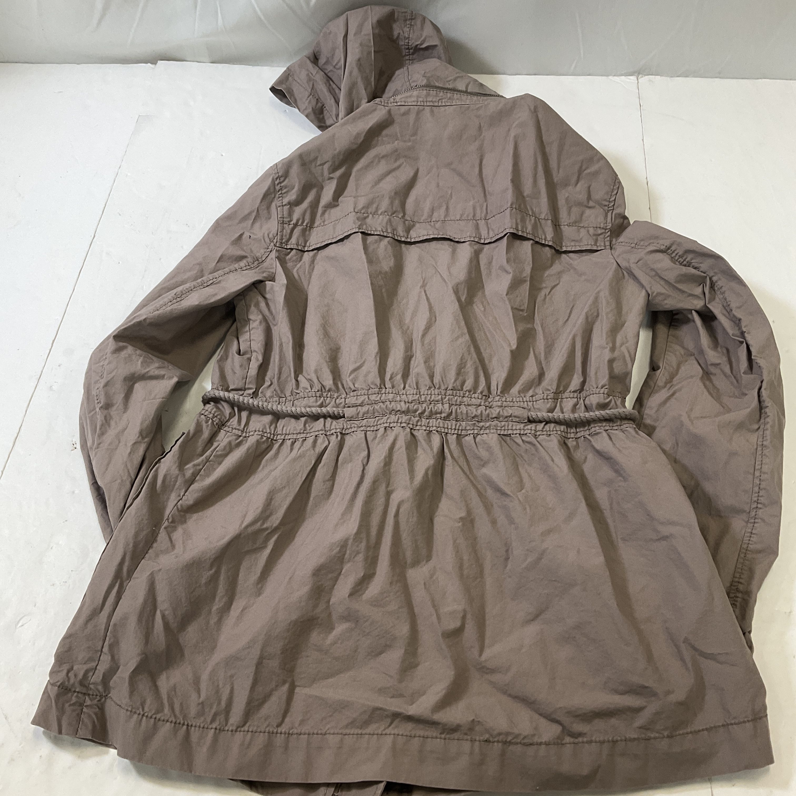 Loft Women's Taupe Utility Field Style Jacket Size S Stowaway Hood Pockets