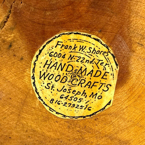 Frank W. Shores Handmade Live Edge Wood Slab Wall Clock Rustic Vintage
