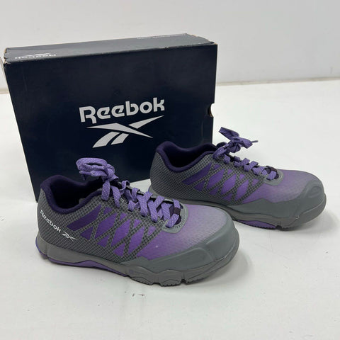 Reebok Speed TR Work RB451 Comp Toe Work Shoes Grey Purple Women's Size 6W DS