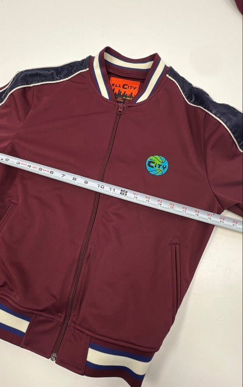 All City by Just Don Men's Maroon Tracksuit Set Jacket Track Pants Size M