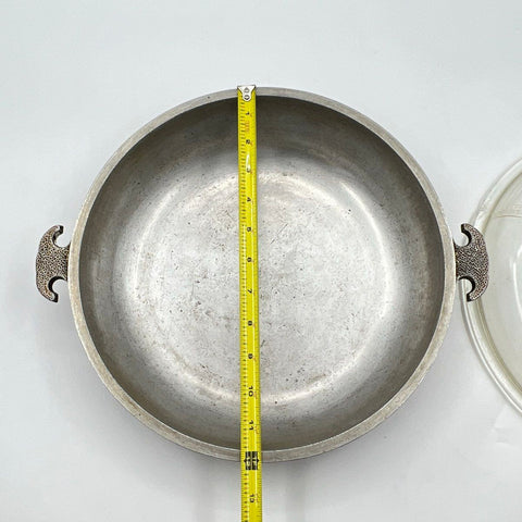 Vintage Guardian Service Cast Aluminum Round Roaster with Knight Glass Lid