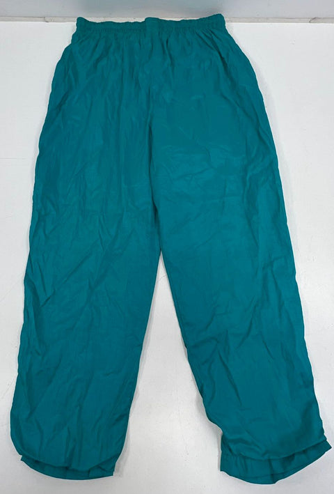 J.L. Motion Vintage 80s Teal Nylon Tracksuit Windbreaker Pants Set Womens L