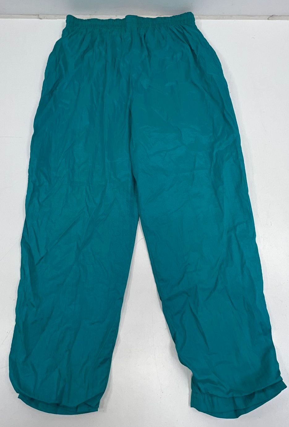 J.L. Motion Vintage 80s Teal Nylon Tracksuit Windbreaker Pants Set Womens L