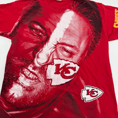Vintage Y2K Reebok KC Chiefs Tony Gonzalez Big Face Graphic T-Shirt Men's M Red
