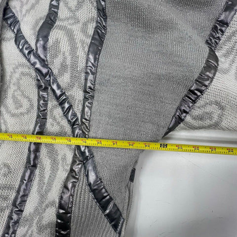 Vintage 80s Pioneer Wear Metallic Puffy Lurex Bomber Sweater Jacket Sz 12