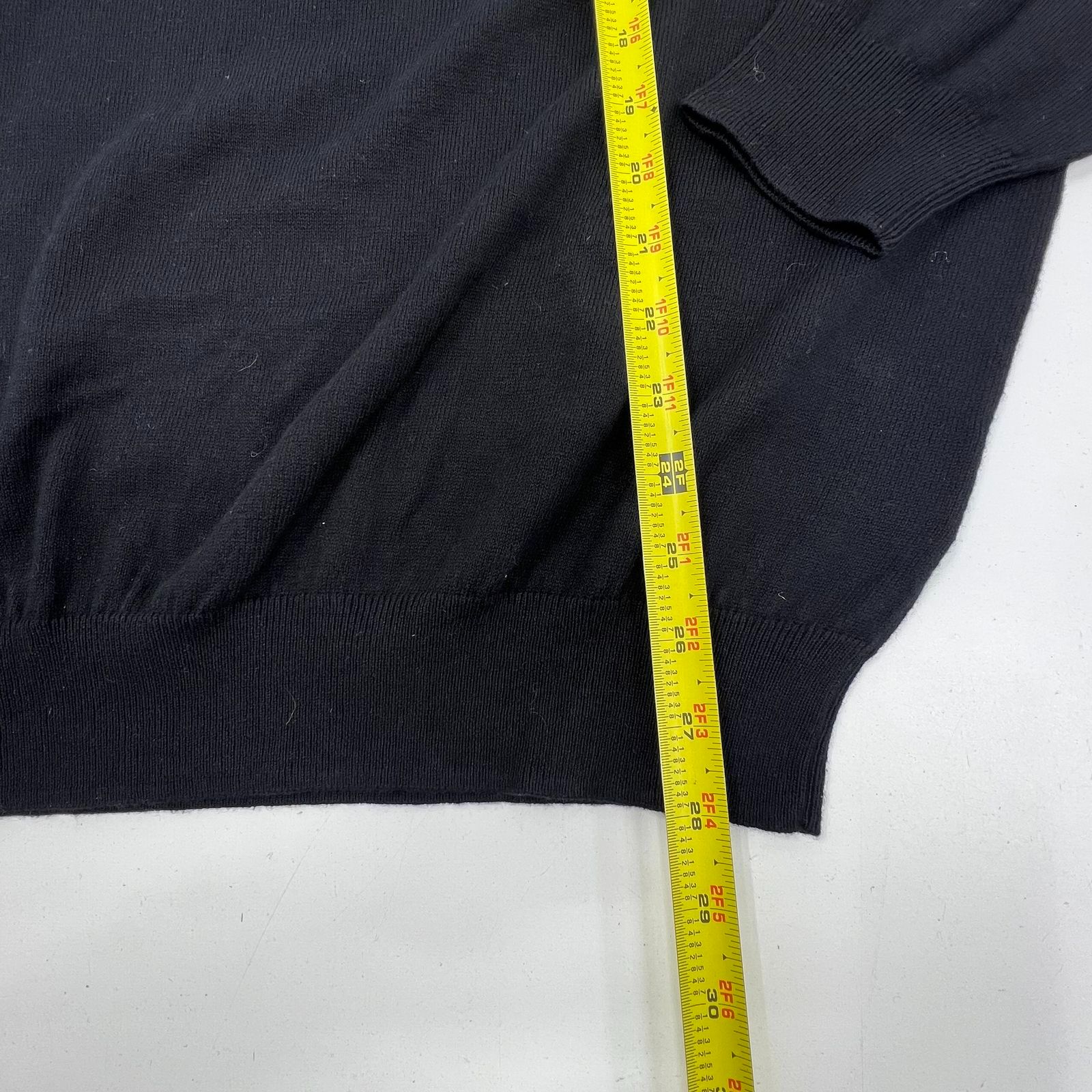 Rochester DXL NWT Black Cotton Cashmere V-Neck Pullover Sweater Men's 1XL