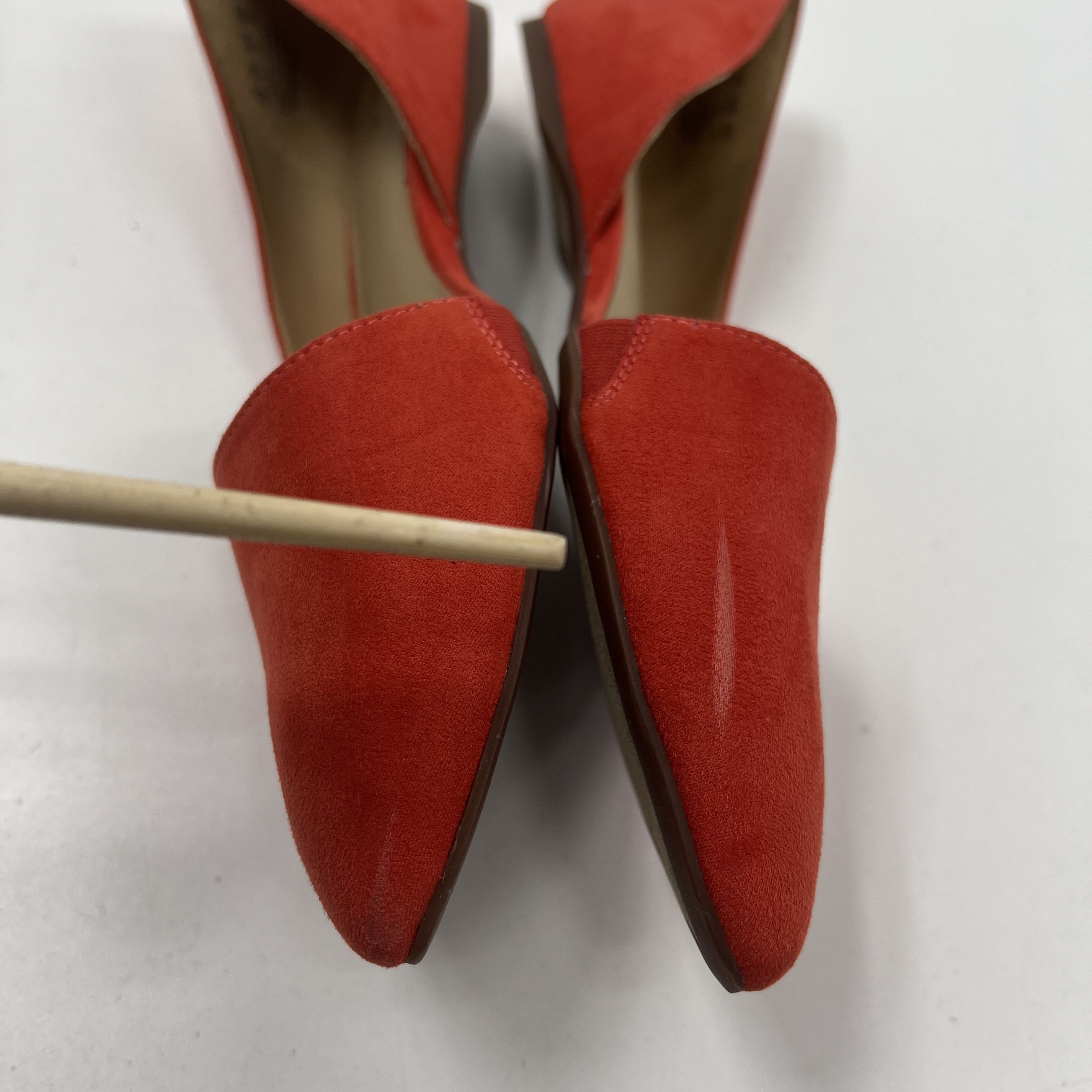 Naturalizer Tennessee Mango Orange Suede D'Orsay Pointed Toe Flats NIB Size 8M