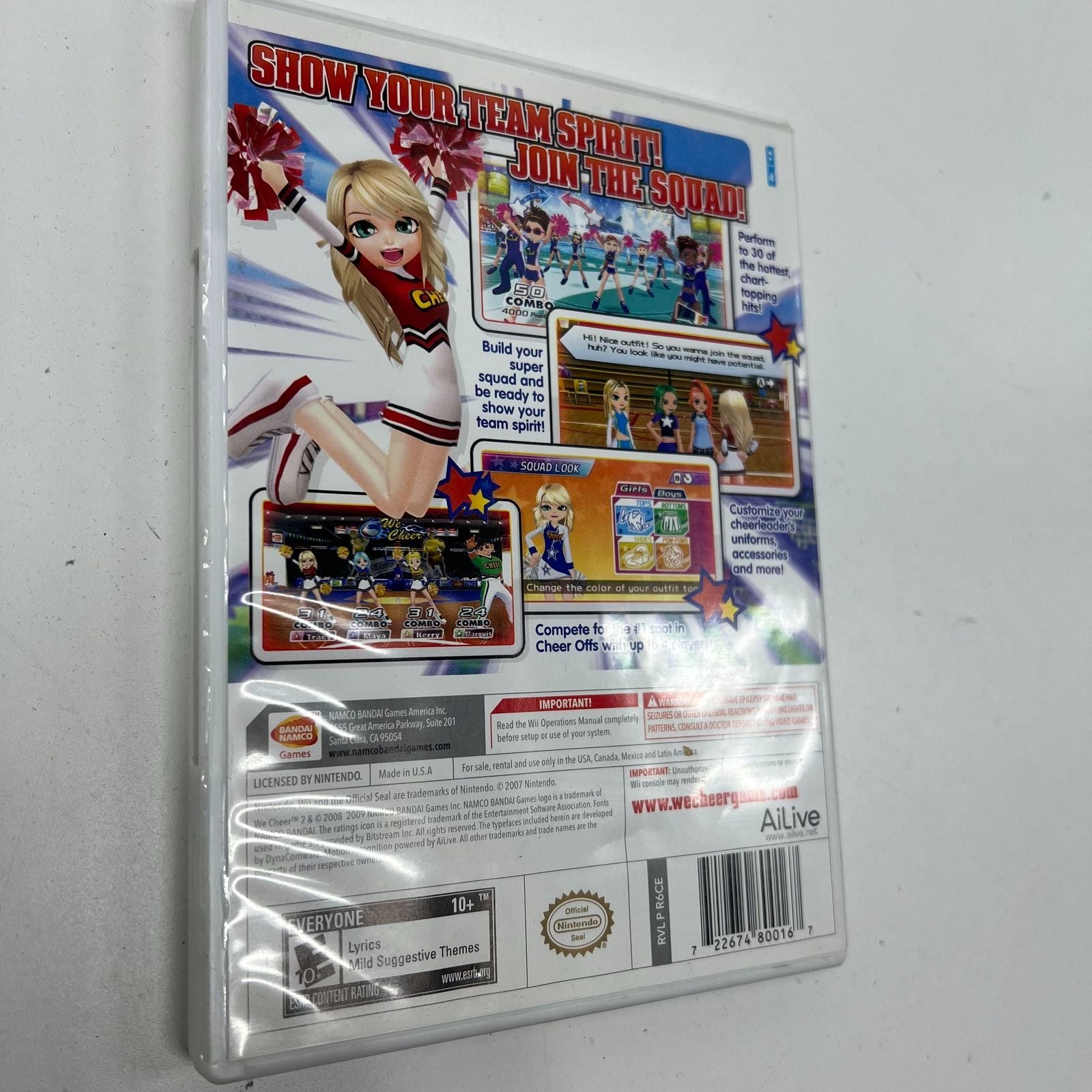 Nintendo Wii We Cheer 2 Game & 2 Pom Pom Accessories Bundle Complete CIB