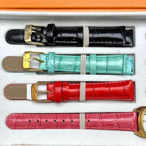 Invicta Lupah Peace & Love Watch Set 1984 6 Interchangeable Leather Straps