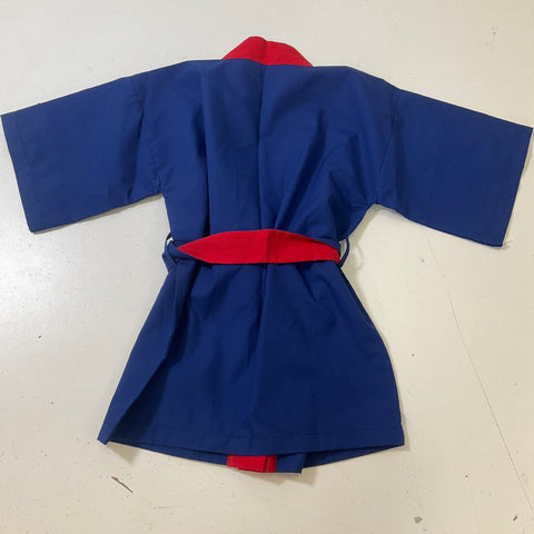 Vintage Plum Blossoms Blue & Red Chinese Souvenir Asian Robe Kid's Size 4 NWT