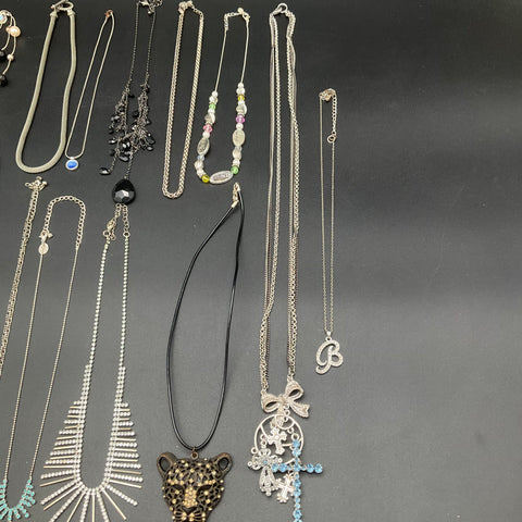 Mixed Fashion Necklace Jewelry Lot 13pc Statement Cross Panther Fringe Boho