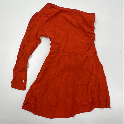 Rue Stiic Women's Terracotta One Shoulder Ruched Viscose Mini Dress NWT Size M