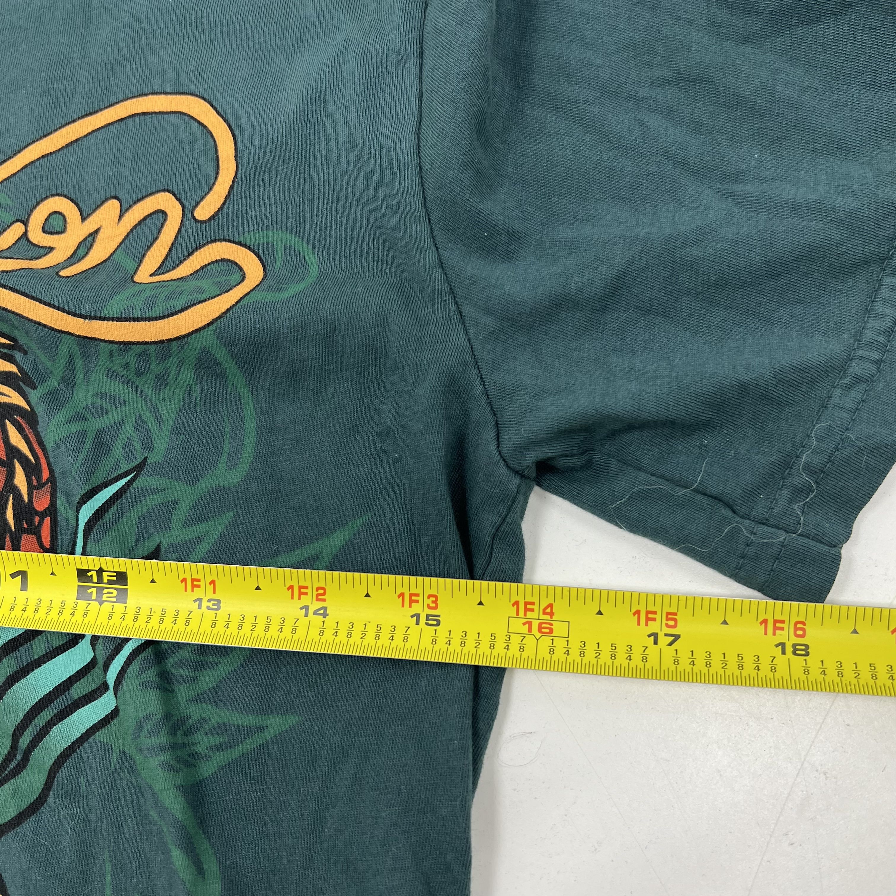 Affliction Dragon Skull Tiger Dagger Graphic T-Shirt Womens Sz M
