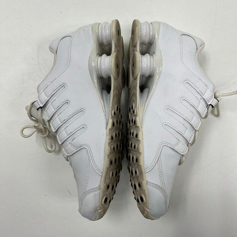 Nike Shox White Leather Running Training Shoes Sneakers Size 8