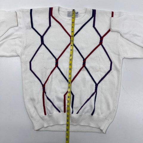 Vintage 90s Pringle Sports Nick Faldo Cotton Argyle Golf Sweater Sz M
