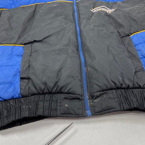 Vintage 90s Pro Player Men's St Louis Rams Puffer Jacket Blue Black Sz M