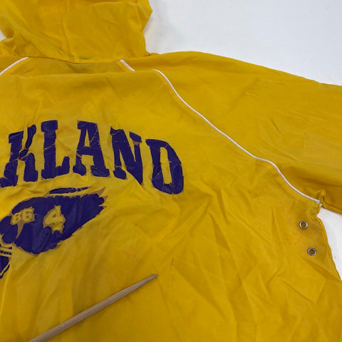 Vintage 80s Champion Oakland Winged Foot Hooded Windbreaker Jacket Sz M