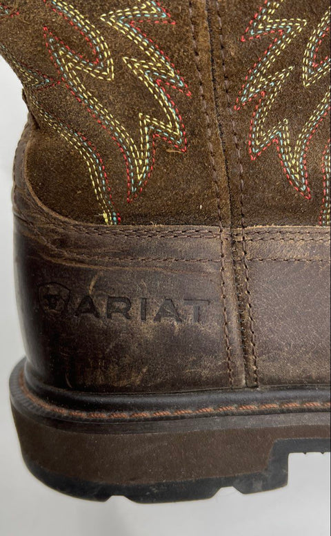 Ariat Anthem Western Work Square Toe Brown Leather Men's Boots Size US 6D