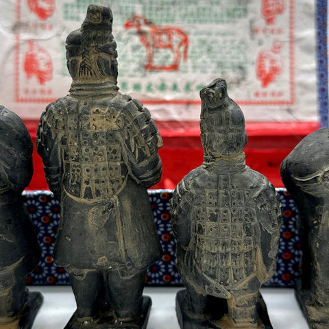 Vintage Chinese Terracotta Warriors & Horse 5-Piece Boxed Replica Set Xi'an