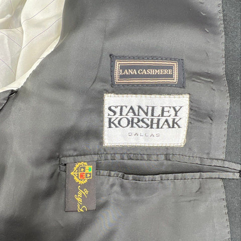 Canali for Stanley Korshak Men's Blazer Sport Coat Black Lana Cashmere Sz 48