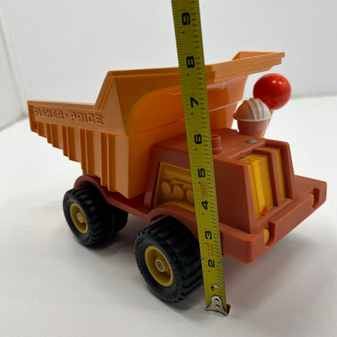 Vintage 70s Fisher-Price 302 Husky Helper Dump Truck Toy Little People Figure