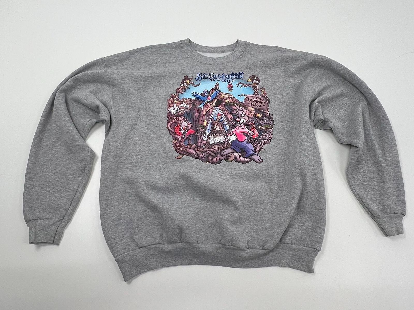 Disney Parks Gray Splash Mountain Graphic Crewneck Sweatshirt Men's 2XL