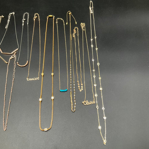 Chico's Stella & Dot Fashion Jewelry Lot of 16 Gold & Silver Tone Necklaces