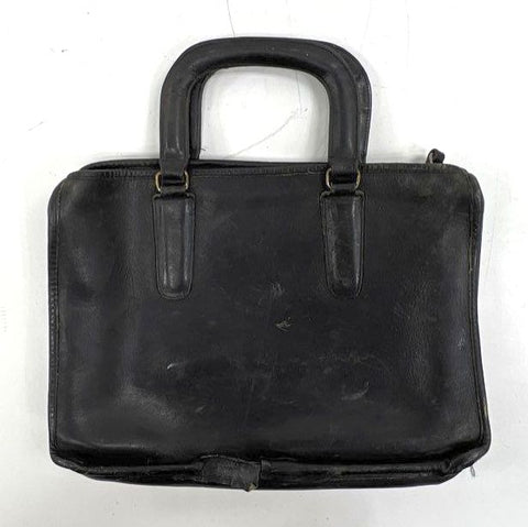 Vintage 80s Coach 9315 Black Leather Small Brief Bag Top Handle Satchel Handbag