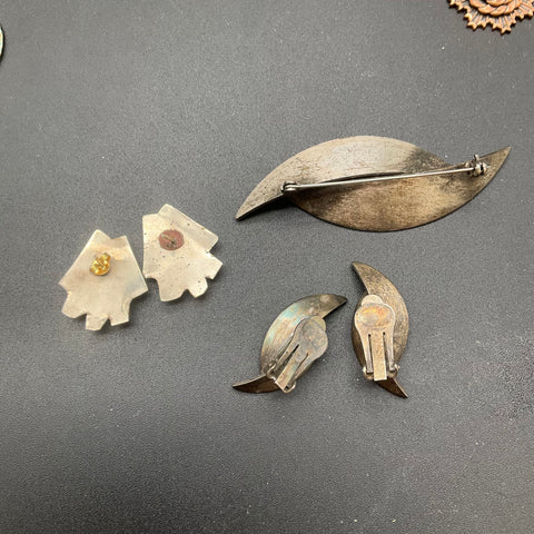 Silver Forest Mid-Century Artisan Bohemian Jewelry Lot 22pc Earrings