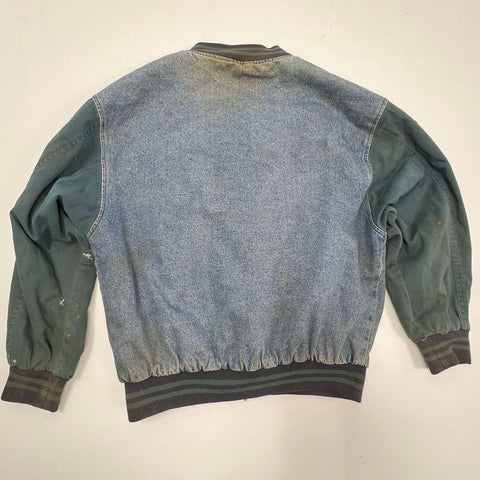 Vintage 90s Genus Atlanta 1996 Olympics Denim Bomber Jacket Mens Size L