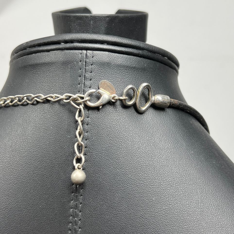Chico's Silver Tone Dangling Pendant on Cord Necklace