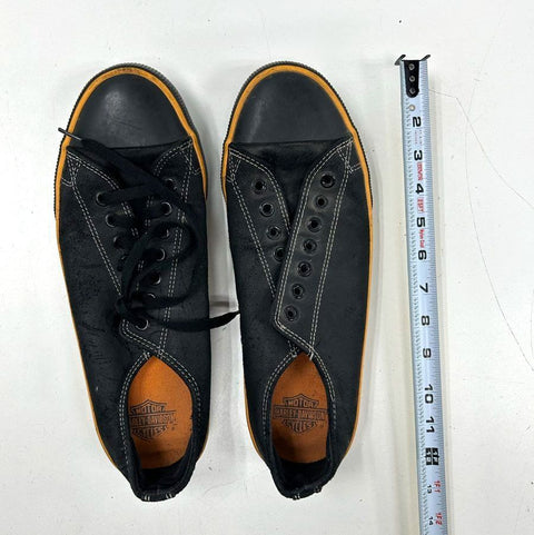 Harley-Davidson D93811 Black Suede Gum Sole Low Top Sneakers Men's Size 11.5