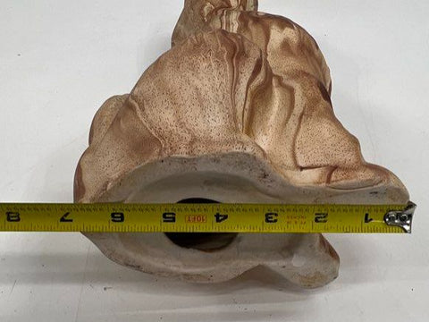 Vintage Mid-Century Modern Poodle Figurine Brown Marbled Glaze 13" Tall Statue