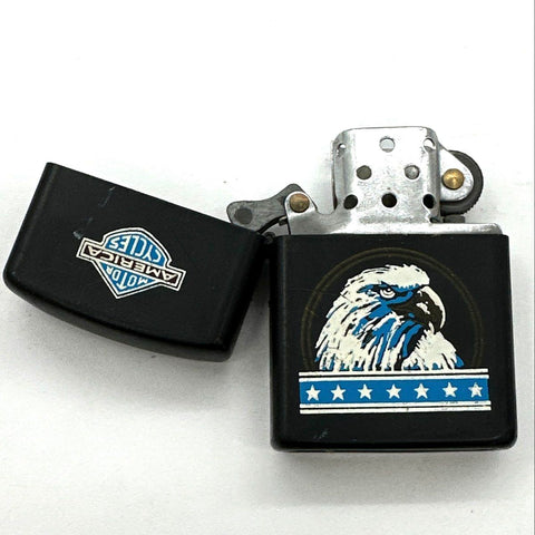 Biker Lighter Lot 3 Eagle Skull Motor America Cycles Black Matte Untested