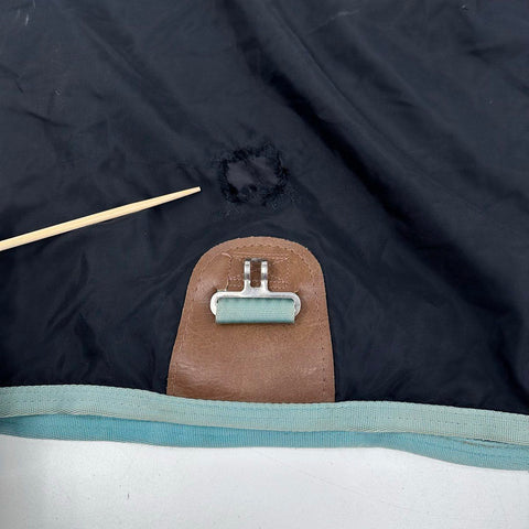 BMB Horse Blanket Turnout Sheet Black Mint Trim Adjustable Straps Approx 70in