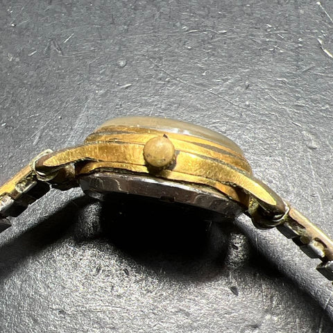 Vintage Clinton Gold Filled Band Automatic Watch Ticking