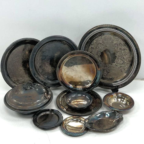 Reed & Barton International Silver Plate 11pc Lot Holloware Bowls Trays